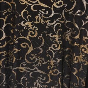 Black and Gold Swirl Patterned Fabric